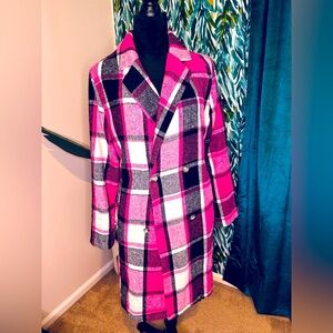 Pink Plaid lightweight Jacket